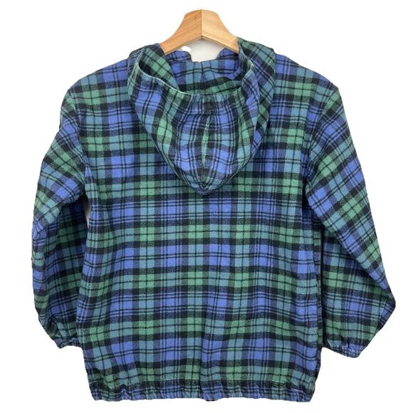 Vermont Flannel Co Hooded Shacket Plaid Youth 8-10 Kangaroo Pocket Lumberjack - Picture 2 of 10